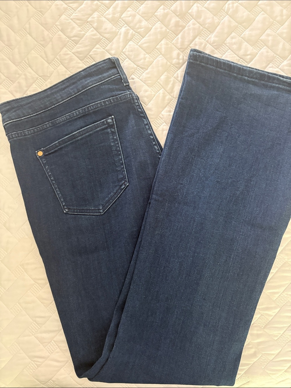 Pilcro Dark Blue Flared Wide-Leg Jeans